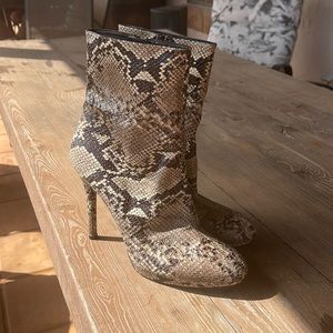Stuart Weitzman snakeskin heeled boots